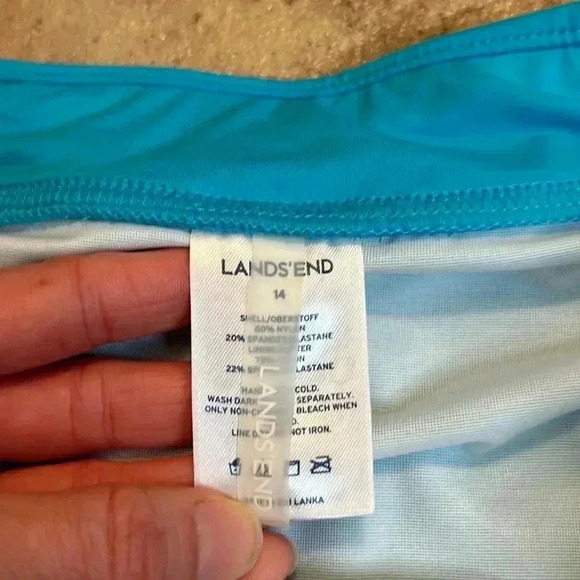 Lands’ End Bikini Bottom Skirt with UPF 50, Scuba Blue, size 14 - Picture 2 of 8
